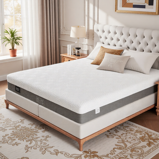 Sunvega Queen Medium Firm Mattress with Phase Change Cooling Cover and Gel Memory Foam