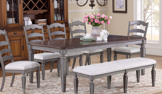 Sunvega Light Grey Contemporary Style Cushion Seat Dining Bench for Comfort