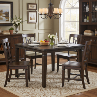 Sunvega Classic Style Dark Espresso Finish Upholstered Wooden Dining Bench