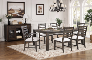 Sunvega Classic Style Dark Espresso Finish Upholstered Wooden Dining Bench