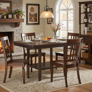 Sunvega Dark Brown Finish Counter Height Bench with Fabric Upholstery