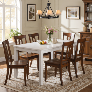 Sunvega Modern Farmhouse Dining Bench with Antique White Finish and Upholstered Seat