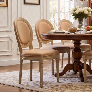 Sunvega Modern Faux Leather High Back Dining Chairs with C-Shaped Metal Legs Set of 4