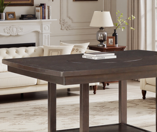Sunvega Dark Brown Finish Counter Height Bench with Fabric Upholstery