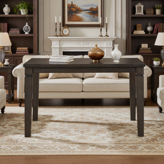 Sunvega Classic Style Dark Espresso Finish Upholstered Wooden Dining Bench