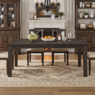 Sunvega Classic Style Dark Espresso Finish Upholstered Wooden Dining Bench