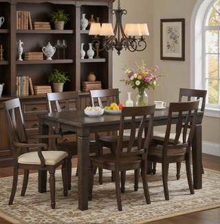 Sunvega Classic Style Dark Espresso Finish Upholstered Wooden Dining Bench