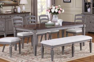 Sunvega Light Grey Contemporary Style Cushion Seat Dining Bench for Comfort