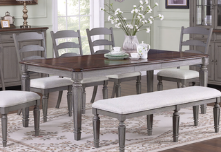 Sunvega Light Grey Contemporary Style Cushion Seat Dining Bench for Comfort