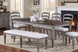 Sunvega Light Grey Contemporary Style Cushion Seat Dining Bench for Comfort