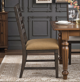 Sunvega Classic Style Dark Espresso Finish Upholstered Wooden Dining Bench