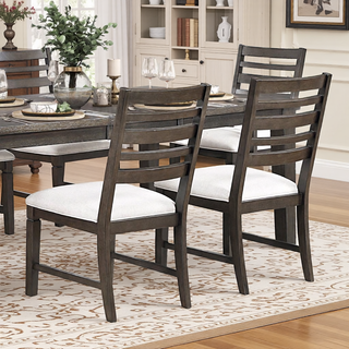 Sunvega Classic Style Dark Espresso Finish Upholstered Wooden Dining Bench