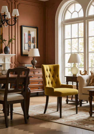 Sunvega Two-Tone Beige Fabric Side Chair with Reclaimed Gray Finish and Nailhead Trim