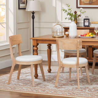 Sunvega Mid-Century Modern 39.4 Inch Round Dining Table with Intersecting Wooden Legs