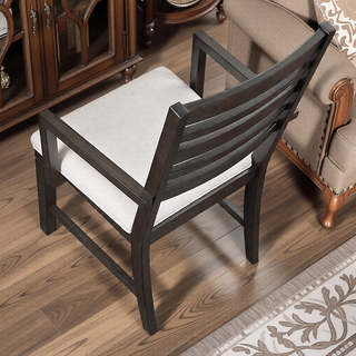 Sunvega Classic Style Dark Espresso Finish Upholstered Wooden Dining Bench