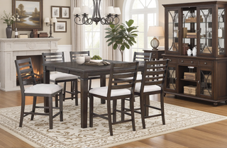 Sunvega Classic Style Dark Espresso Finish Upholstered Wooden Dining Bench