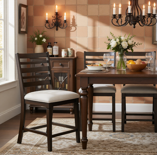 Sunvega Classic Style Dark Espresso Finish Upholstered Wooden Dining Bench