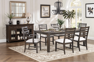 Sunvega Classic Style Dark Espresso Finish Upholstered Wooden Dining Bench