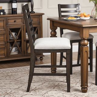 Sunvega Classic Style Dark Espresso Finish Upholstered Wooden Dining Bench