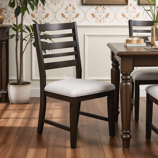 Sunvega Classic Style Dark Espresso Finish Upholstered Wooden Dining Bench