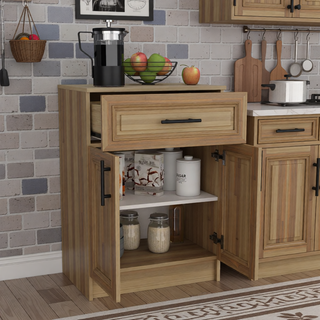 Sunvega Black Multistorage Pantry Cabinet with One Drawer and Two Shelves