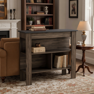 Sunvega Kitchen Island Table with Three Open Storage Shelves and Spacious Leg Room