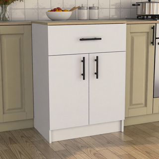 Sunvega Black Multistorage Pantry Cabinet with One Drawer and Two Shelves