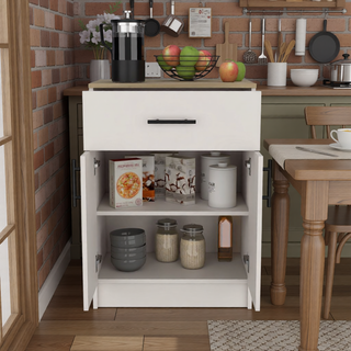 Sunvega Black Multistorage Pantry Cabinet with One Drawer and Two Shelves