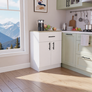 Sunvega Black Multistorage Pantry Cabinet with One Drawer and Two Shelves