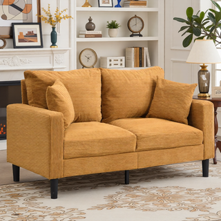 Sunvega 74 Inch High Resilience Three Seater Sofa with Sturdy Wooden Frame