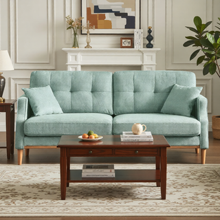 Sunvega Waterproof Fabric Loveseat Sofa with USB Charge Port and 2 Pillows