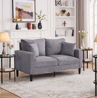 Sunvega 74 Inch High Resilience Three Seater Sofa with Sturdy Wooden Frame