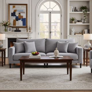 Sunvega 74 Inch High Resilience Three Seater Sofa with Sturdy Wooden Frame