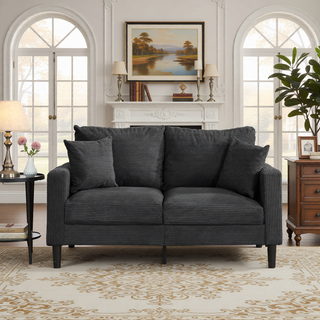 Sunvega 74 Inch High Resilience Three Seater Sofa with Sturdy Wooden Frame
