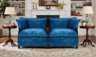 Sunvega Modern Green Chenille Fabric Cloud Sofa with Adjustable Backrest for Living Room