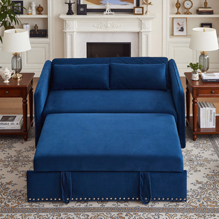 Sunvega 3-in-1 Adjustable Velvet Sleeper Sofa Bed with USB Port and Storage Pockets