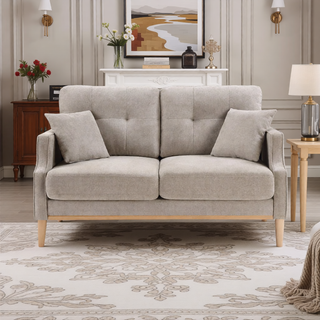 Sunvega Waterproof Fabric Loveseat Sofa with USB Charge Port and 2 Pillows