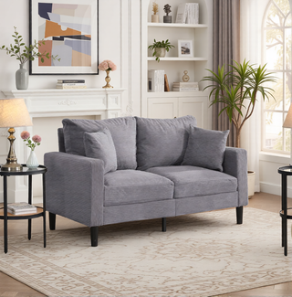 Sunvega 74 Inch High Resilience Three Seater Sofa with Sturdy Wooden Frame