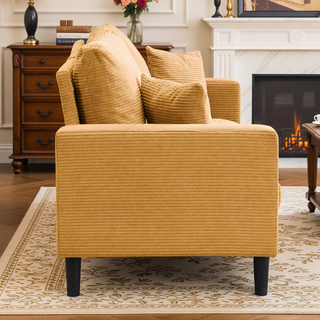 Sunvega 74 Inch High Resilience Three Seater Sofa with Sturdy Wooden Frame