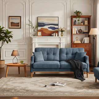 Sunvega Waterproof Fabric Loveseat Sofa with USB Charge Port and 2 Pillows