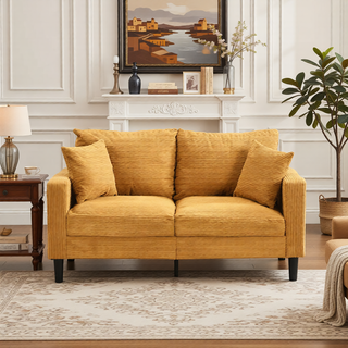 Sunvega 74 Inch High Resilience Three Seater Sofa with Sturdy Wooden Frame