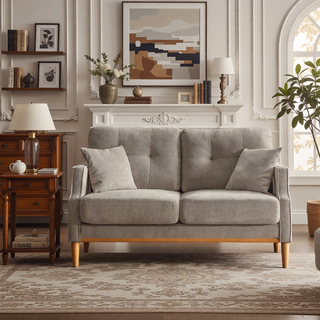Sunvega Waterproof Fabric Loveseat Sofa with USB Charge Port and 2 Pillows