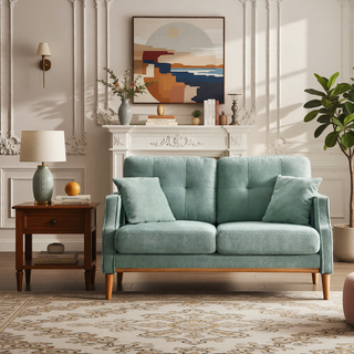 Sunvega Waterproof Fabric Loveseat Sofa with USB Charge Port and 2 Pillows