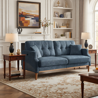 Sunvega Waterproof Fabric Loveseat Sofa with USB Charge Port and 2 Pillows