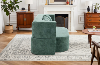 Sunvega Chenille Fabric Convertible Sofa Bed with High-Density Rebound Sponge for Living Room