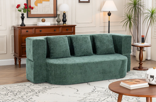 Sunvega Chenille Fabric Convertible Sofa Bed with High-Density Rebound Sponge for Living Room