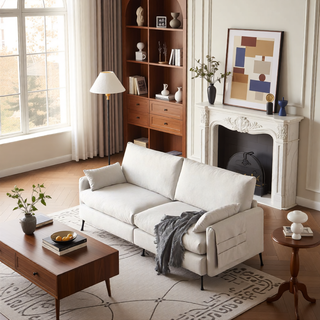 Sunvega Deep 3-Seater Cloud Couch with Thickened Cushions and Pillows for Living Room