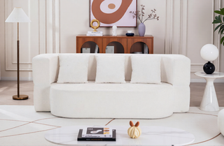 Sunvega Chenille Fabric Convertible Sofa Bed with High-Density Rebound Sponge for Living Room