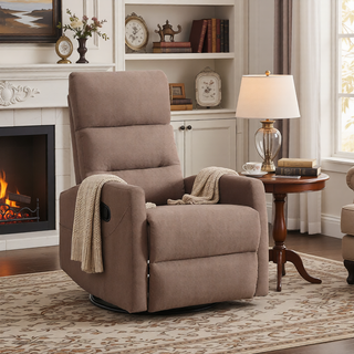 Sunvega Manual Recliner Chair with 360 Degree Swivel and Rocking Function in Grey Fabric