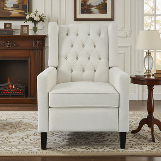 Sunvega Manual Wing Chair Recliner with High Resilience Sponge and Silver Bubble Nails